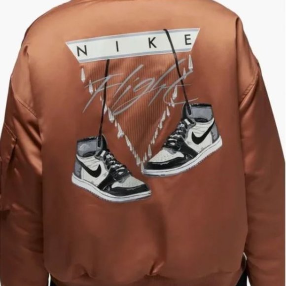 NWT‎ Jordan Flight Renegade Oversized Bomber Jacket Women’s XL - Picture 3 of 16